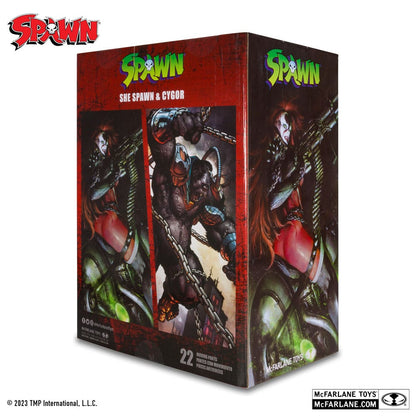 Spawn Action Figures Pack of 2 She Spawn & Cygor (Gold Label) 18 cm