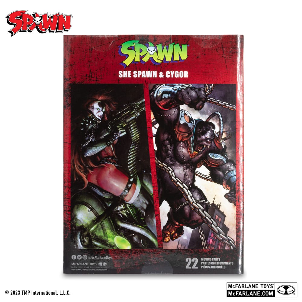 Spawn Action Figures Pack of 2 She Spawn & Cygor (Gold Label) 18 cm