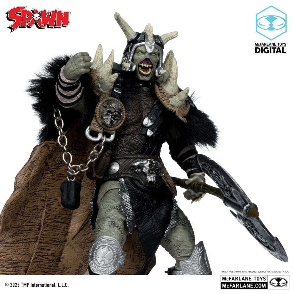 Spawn Action Figura Bloodaxe con cavallo (Spawn: The Dark Ages) (McFarlane Toys 30th Anniversary) (etichetta d'oro) 18 cm