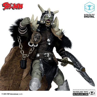 Spawn Action Figura Bloodaxe con cavallo (Spawn: The Dark Ages) (McFarlane Toys 30th Anniversary) (etichetta d'oro) 18 cm