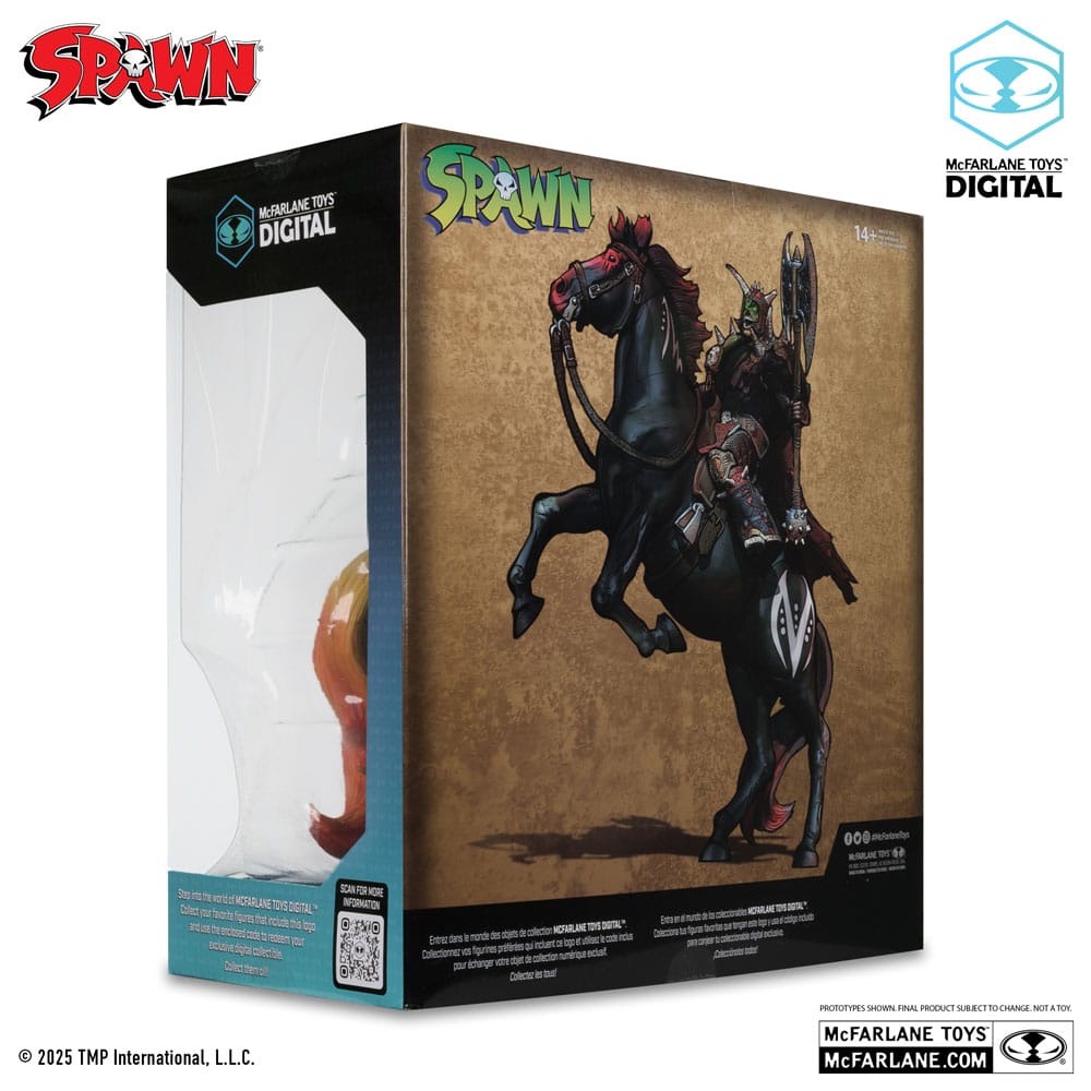 SPAWN AKTİK FAKET BANAXE AT İLE (YÜKSELTME: DARK ÇEVRET) (McFarlane Oyuncakları 30. Yıldönümü) (Altın Etiket) 18 cm