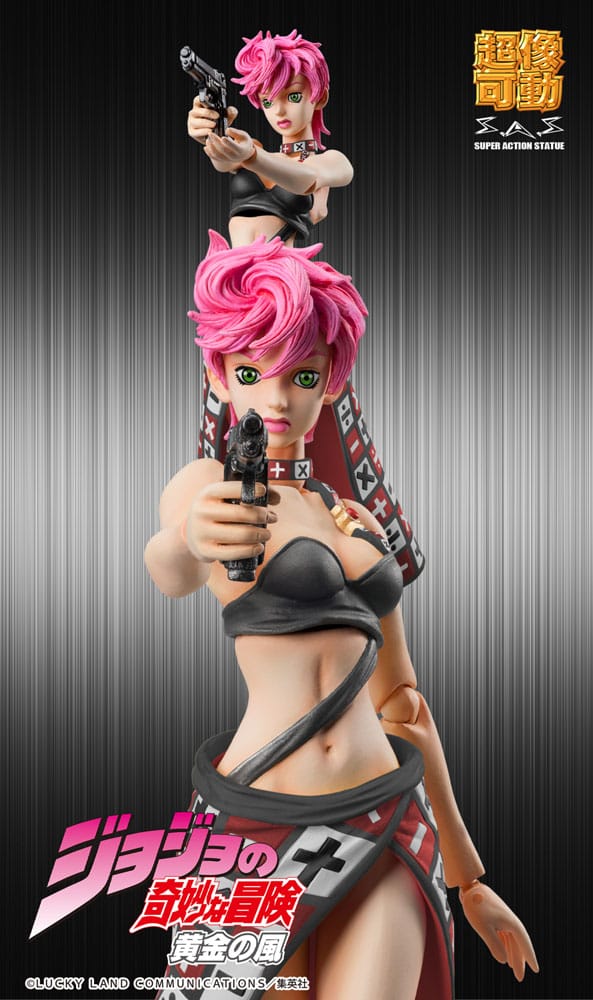 JoJo's Bizarre Adventure Del 5 Super Action Action Figur Chozokado Trish Una Black Ver. 15 cm
