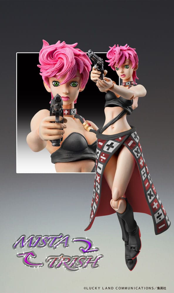 JoJo's Bizarre Adventure Del 5 Super Action Action Figur Chozokado Trish Una Black Ver. 15 cm