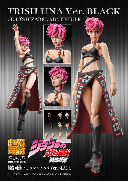 JoJo's Bizarre Adventure Del 5 Super Action Action Figur Chozokado Trish Una Black Ver. 15 cm