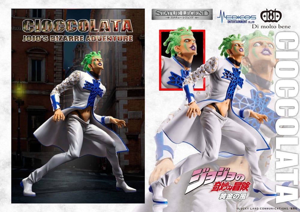 Jojo's Tuhaf Macera Bölüm 5 Altın Rüzgar Heykeli Efsanesi PVC heykel Cioccolata 17 cm