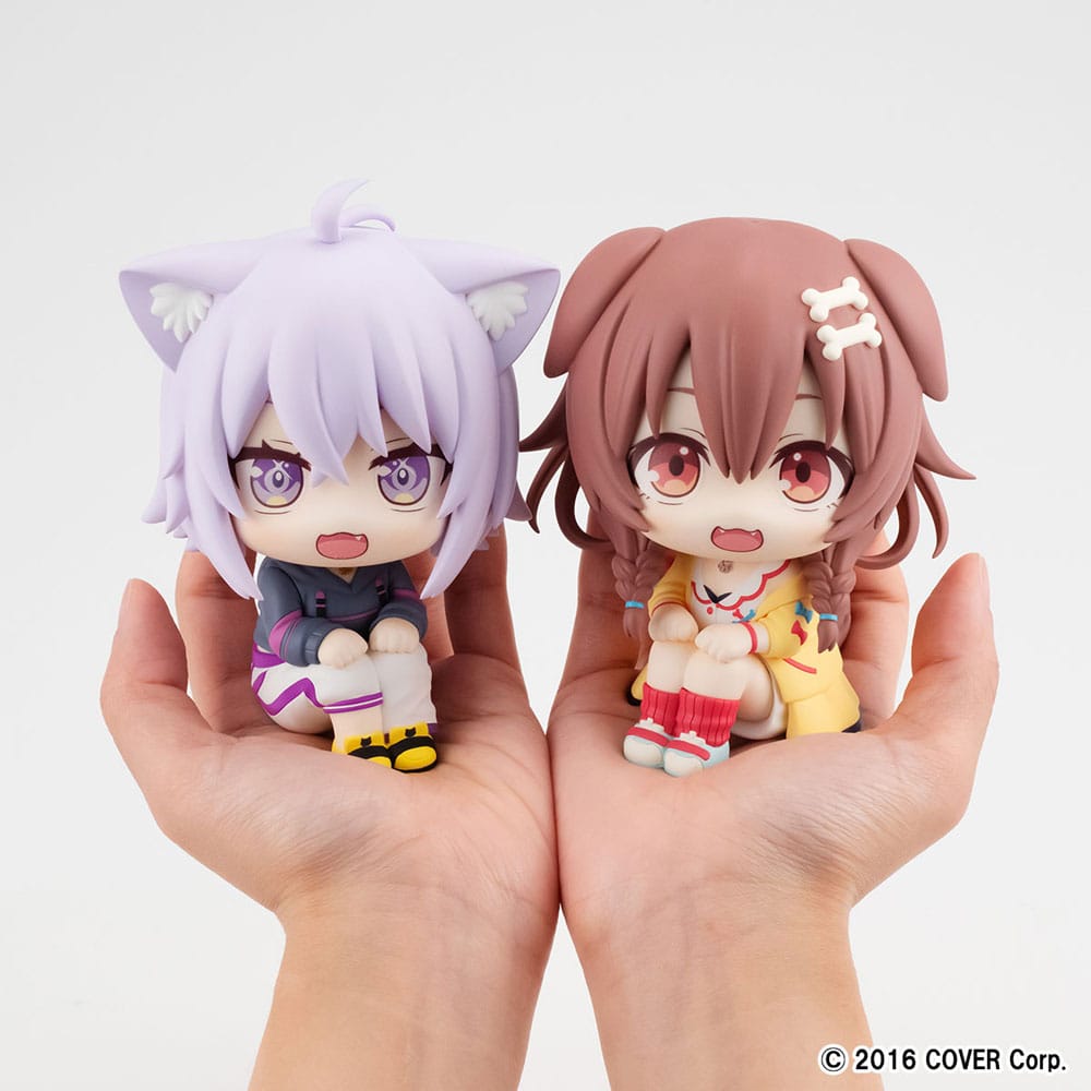 Hololive produktion Slå upp PVC -staty Korone Inugami & Okayu Nekomata 11 cm