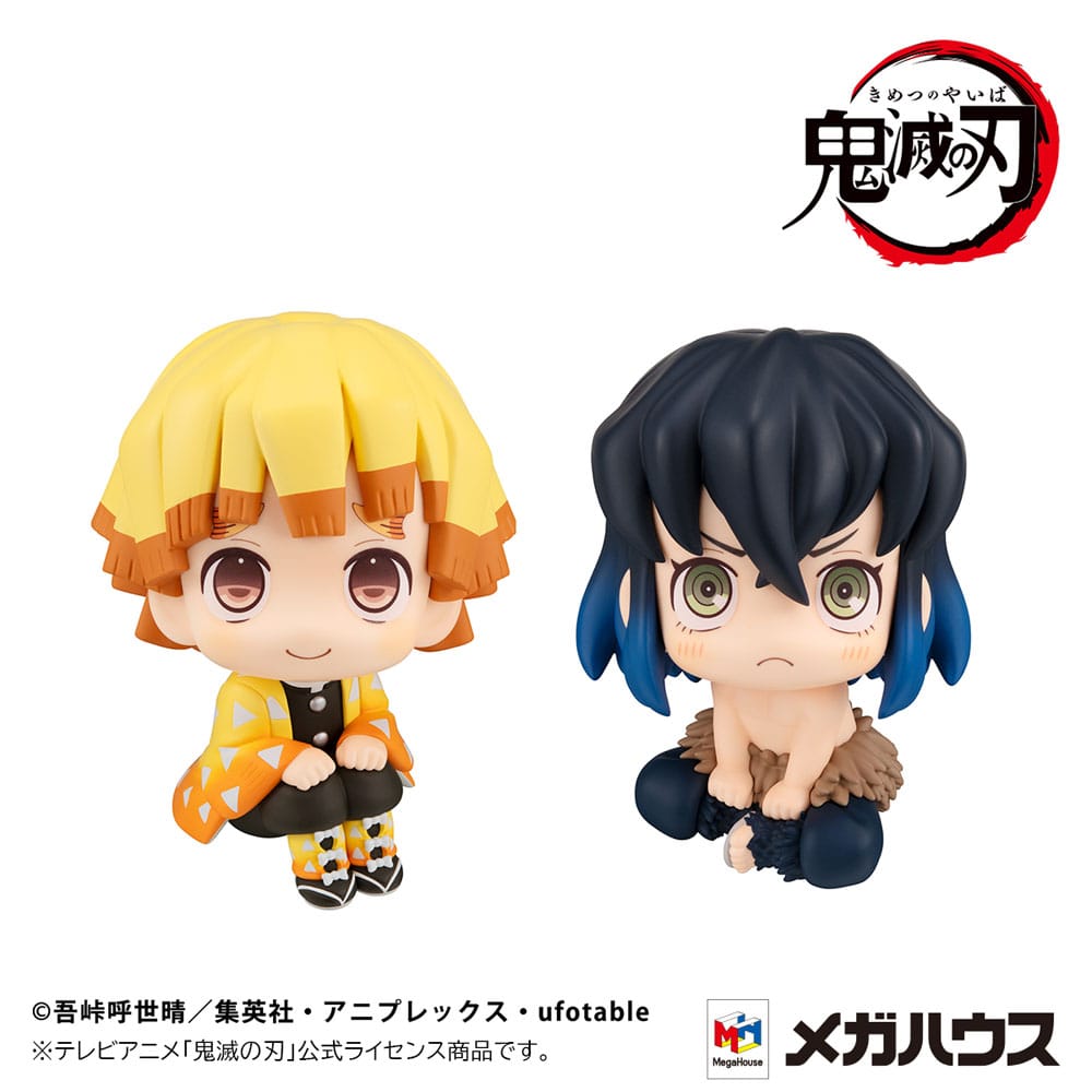 Demon Slayer: Kimetsu no yaiba recherche la statue PVC Zenitsu agatsuma sourire ver. & Inosuke Hashibira Bossy Ver. 11 cm (avec cadeau)