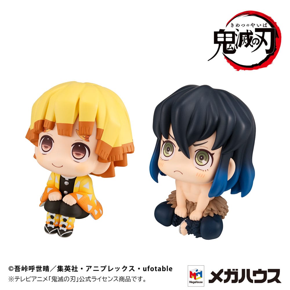 Demon Slayer: Kimetsu no yaiba recherche la statue PVC Zenitsu agatsuma sourire ver. & Inosuke Hashibira Bossy Ver. 11 cm (avec cadeau)