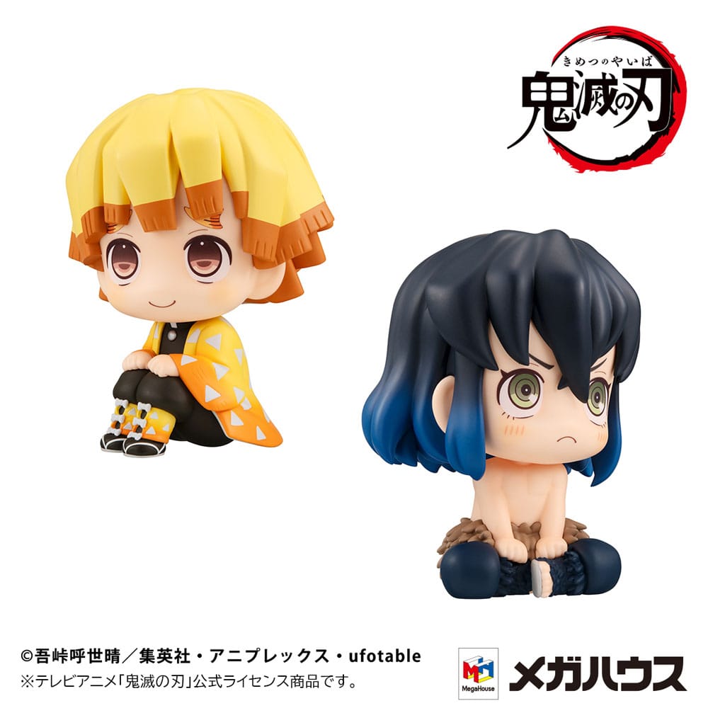 Demon Slayer: Kimetsu no yaiba recherche la statue PVC Zenitsu agatsuma sourire ver. & Inosuke Hashibira Bossy Ver. 11 cm (avec cadeau)