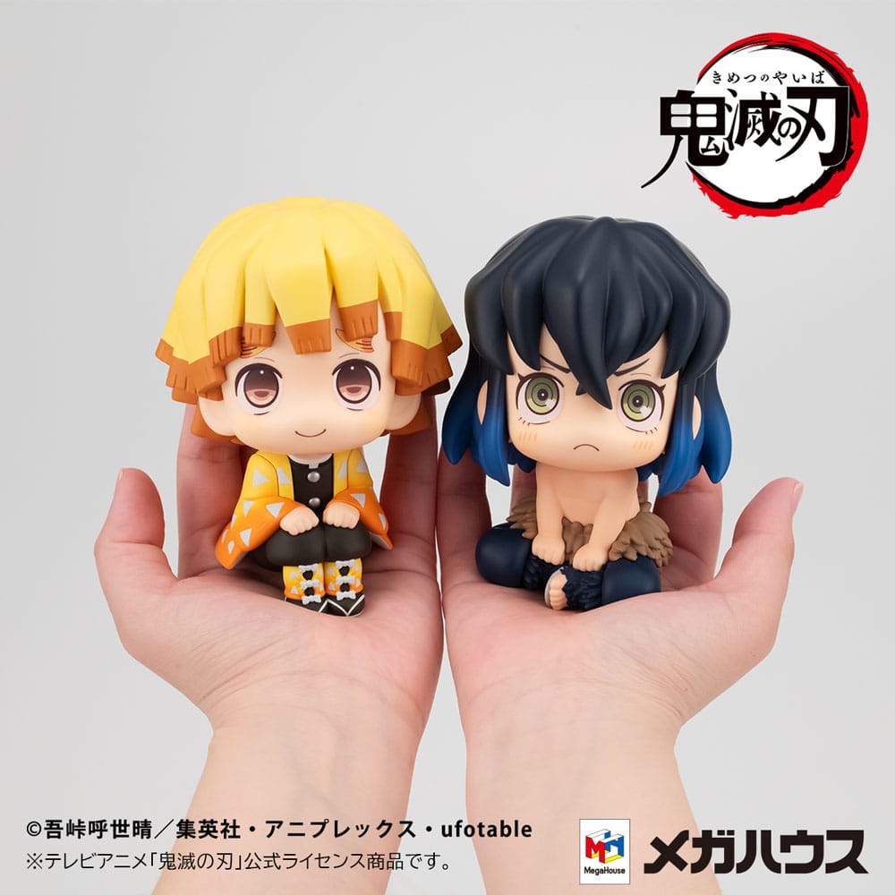 Demon Slayer: Kimetsu no yaiba recherche la statue PVC Zenitsu agatsuma sourire ver. & Inosuke Hashibira Bossy Ver. 11 cm (avec cadeau)