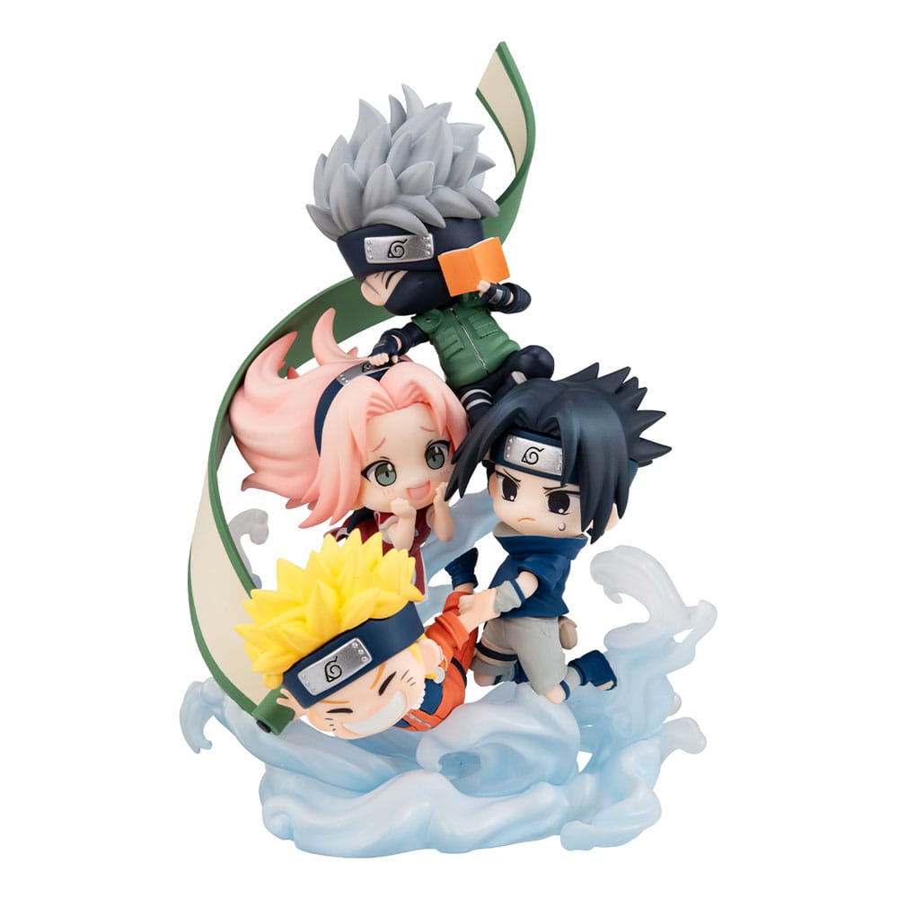 Naruto Shippuden Figunity PVC Mini Statue samlas här, team 7 13 cm (med gåva)