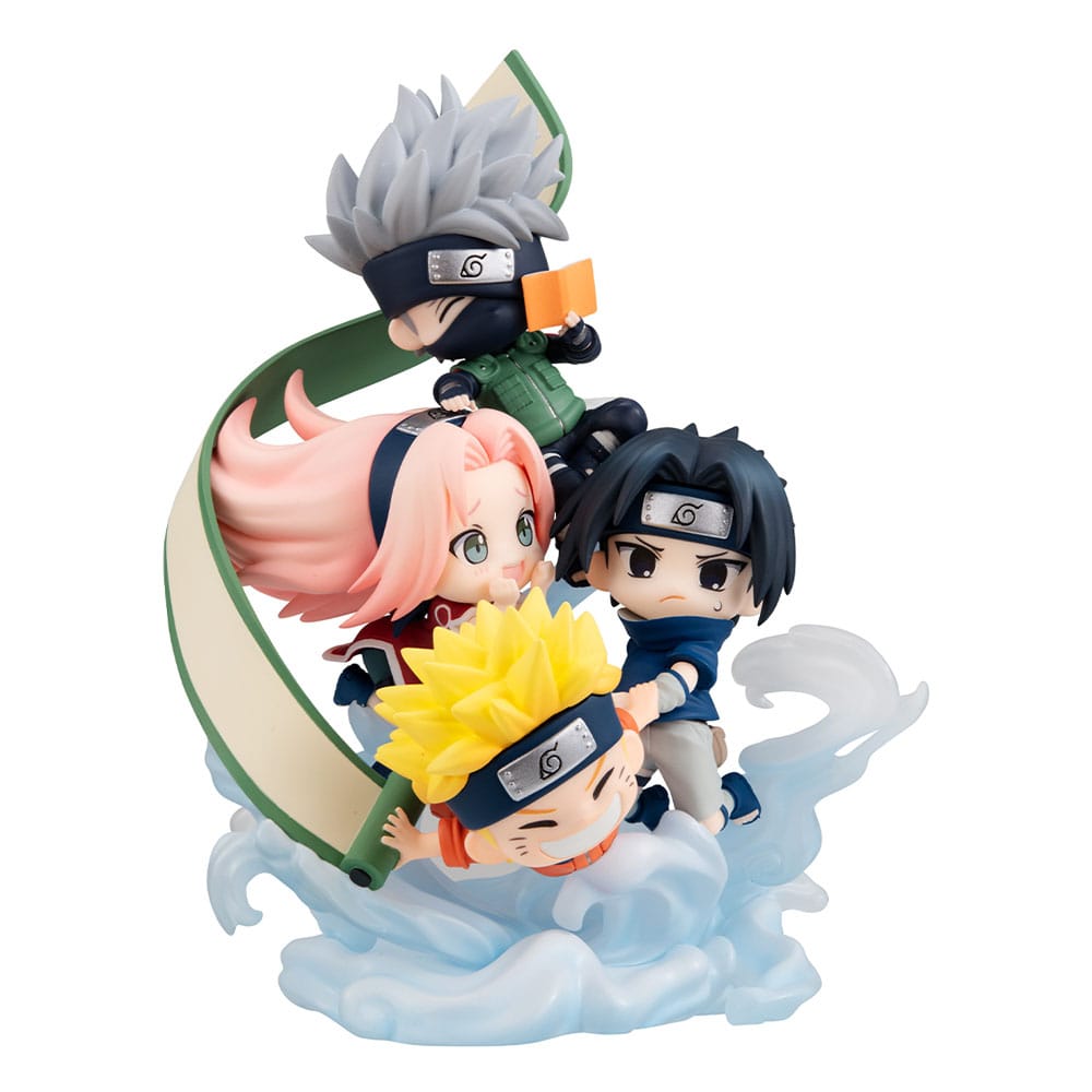 Naruto Shippuden Figunity PVC Mini Statue samlas här, team 7 13 cm (med gåva)