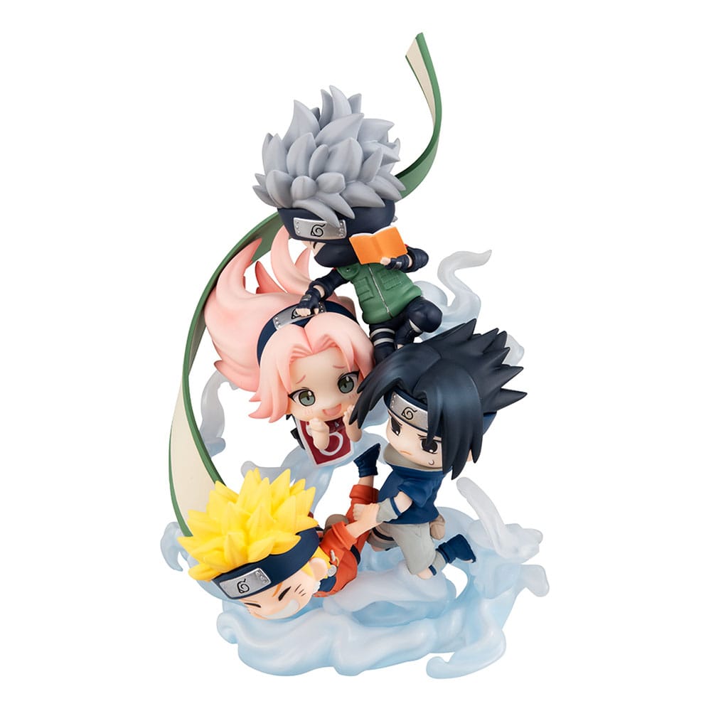 Naruto Shippuden Figunity PVC Mini Statue samlas här, team 7 13 cm (med gåva)