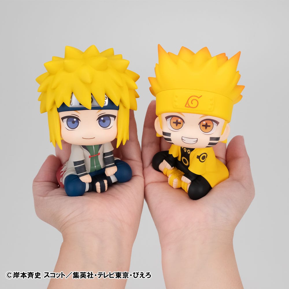 Naruto Shippuden Busque la estatua de PVC Naruto Uzumaki Six Paths Mode Sage y Minato Namikaze 11 cm (con regalo)