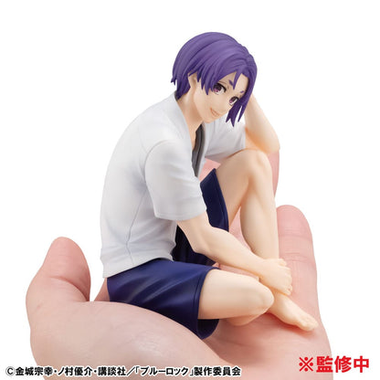 Blå lås G.E.M. Serie PVC Statue Reo Mikage Palm Størrelse 9 cm