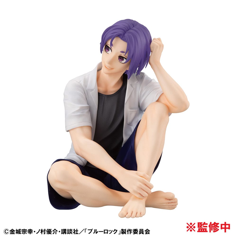 Blå lås G.E.M. Serie PVC Statue Reo Mikage Palm Størrelse 9 cm