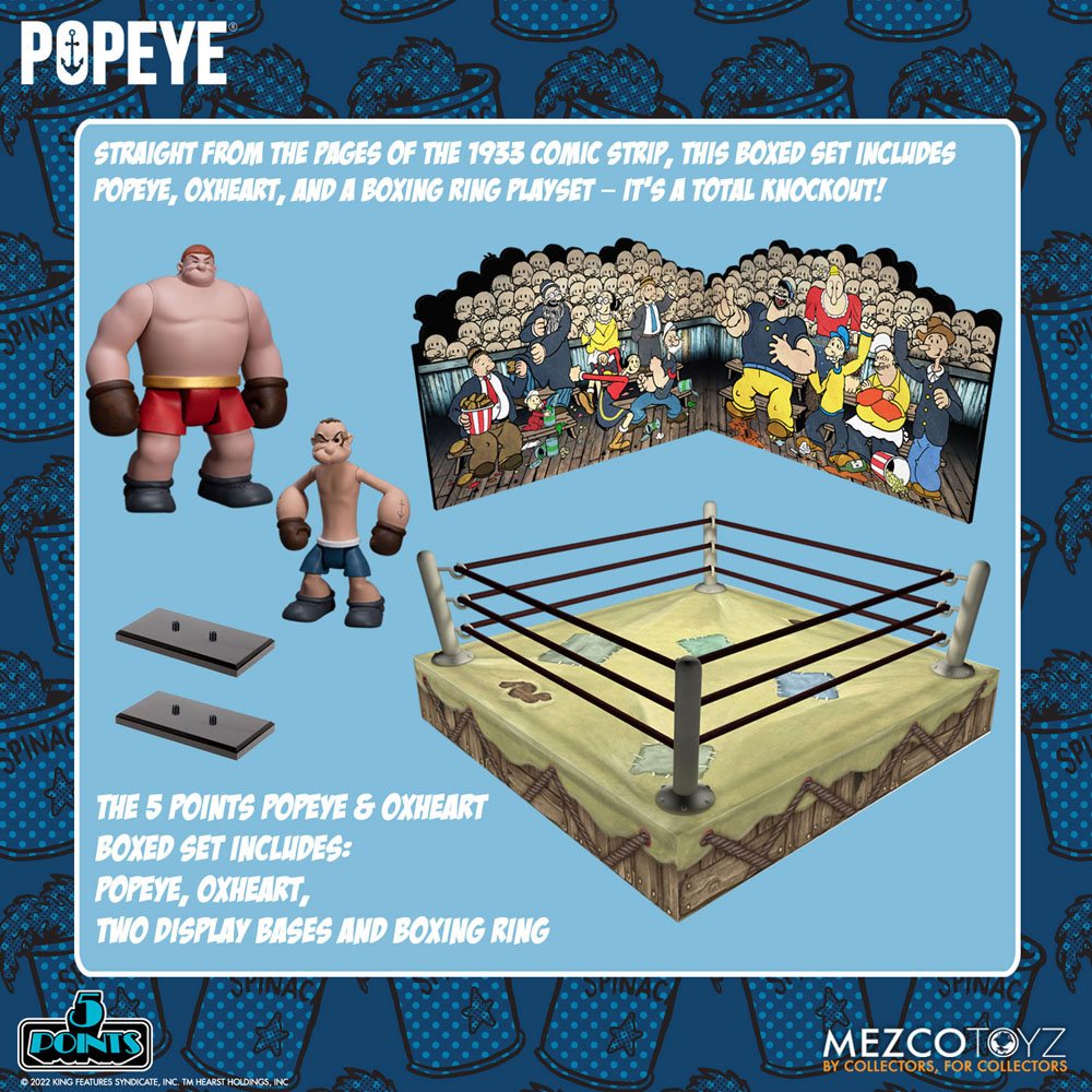 Popeye 5 Points Deluxe Figure Set Popeye & Oxheart 9 cm