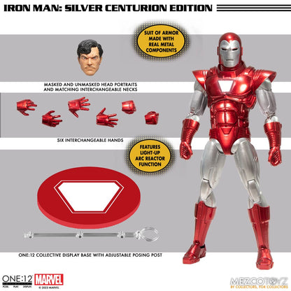 Action Marvel Figure 1/12 Iron Man (Silver Centurion Edition) 16 cm