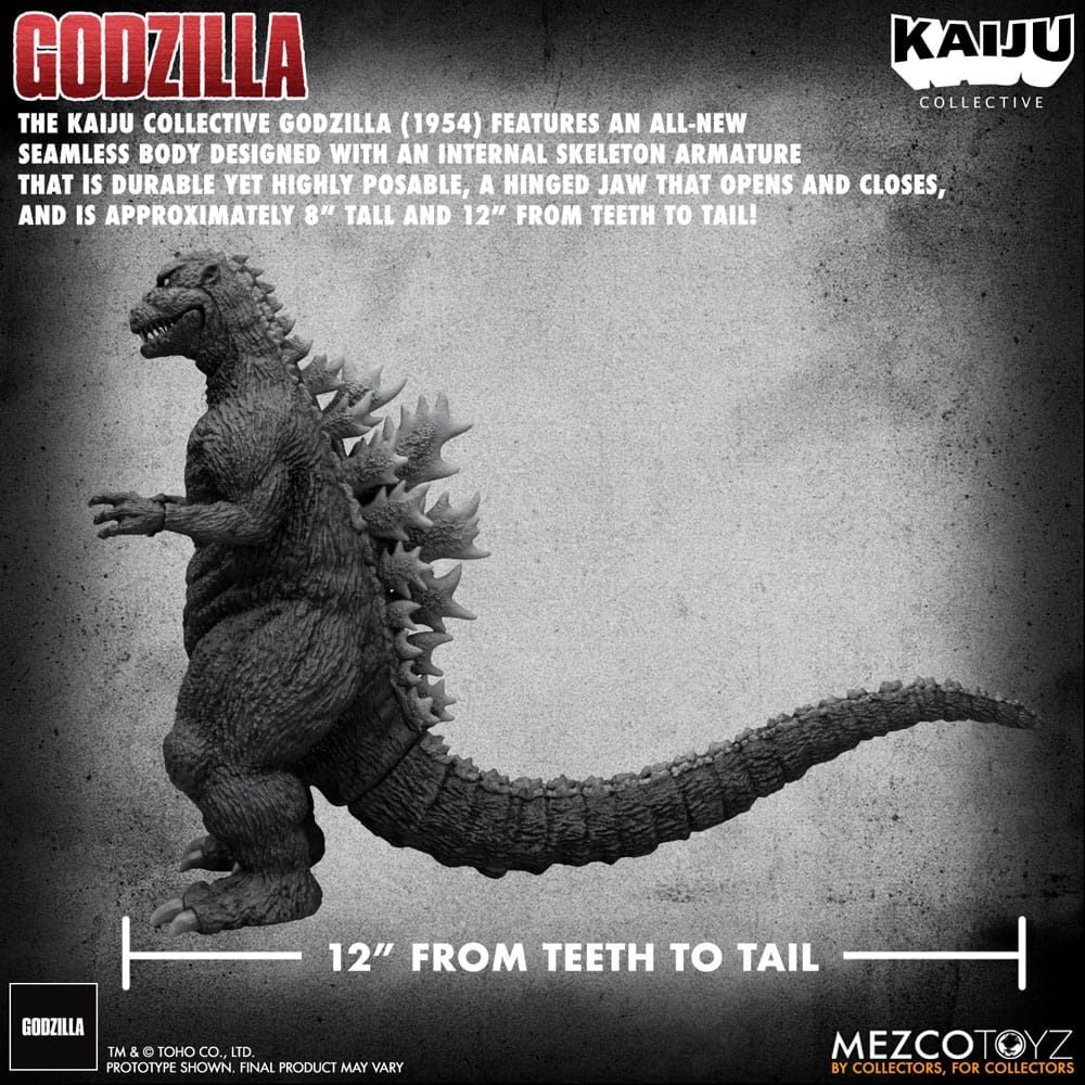 Godzilla (1954) Kaiju Collective Action Figure Godzilla - Black & White Edition 20 cm