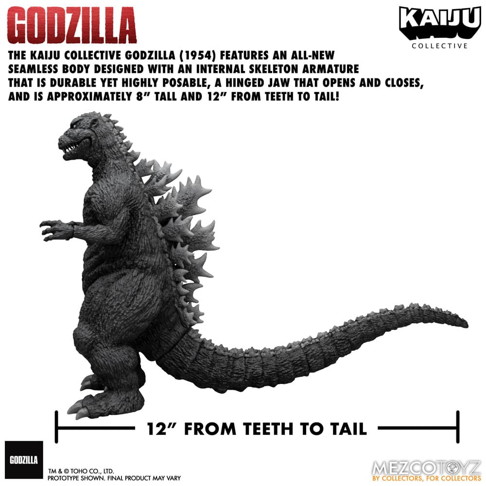 Godzilla (1954) Kaiju Collective Action Figure Godzilla - Black & White Edition 20 cm