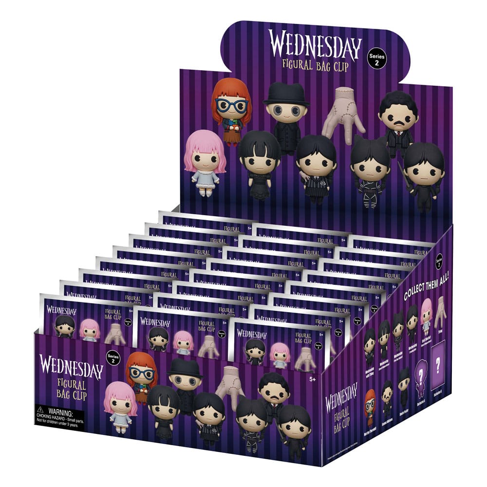 Onsdag 3D PVC Bag Clips Series 2 Display (24)