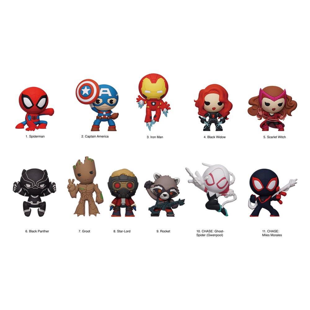 Marvel 3D PVC Bag Clips 85th Core Comic Series 12 Display (24)