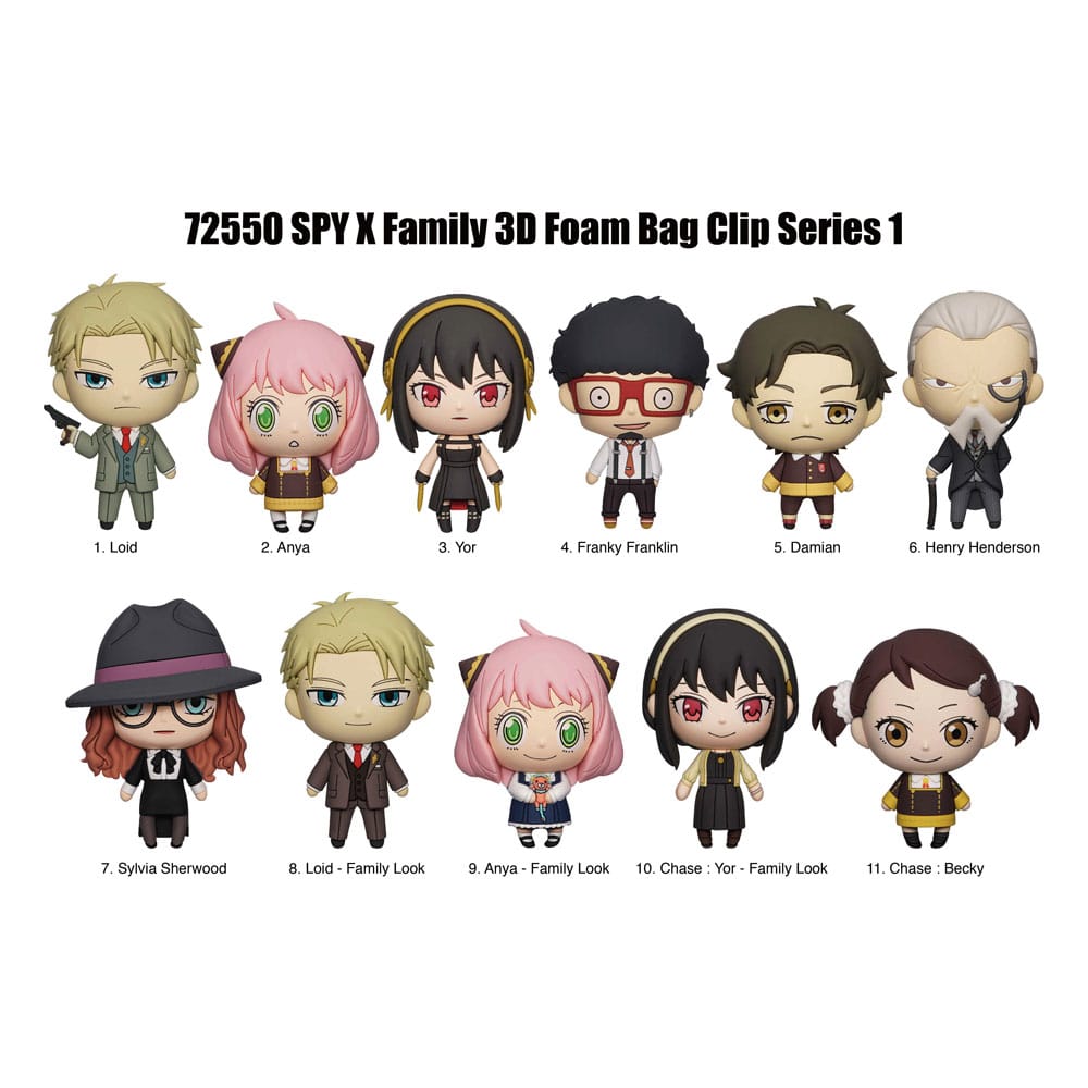 Zaslon Spy x Family 3D Foam Bag Clips Series 1 (24)