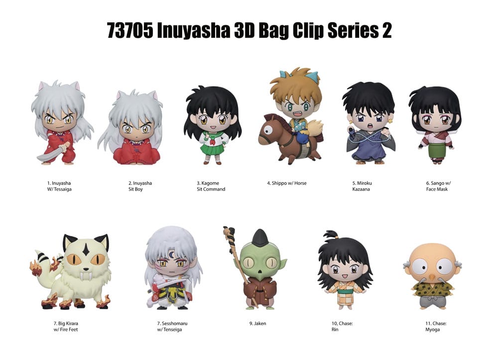 InuYasha 3D pjenaste kopče za vrećice, zaslon serije 2 (24)
