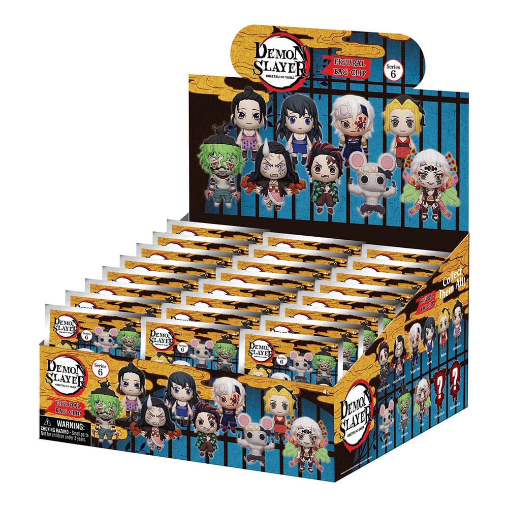 Demon Slayer: Kimetsu no Yaiba 3D Clip per borse in PVC Serie 6 Display (24)