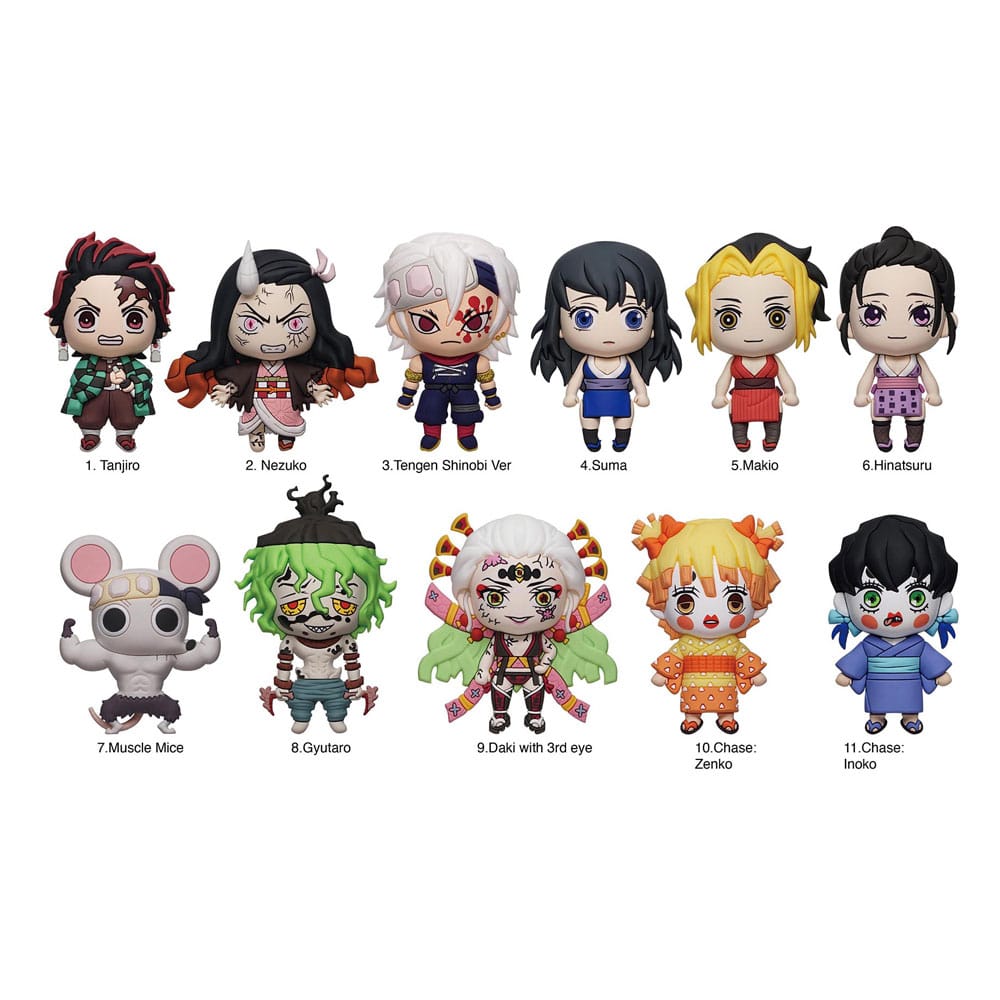 Demon Slayer: Kimetsu no Yaiba 3D Clip per borse in PVC Serie 6 Display (24)