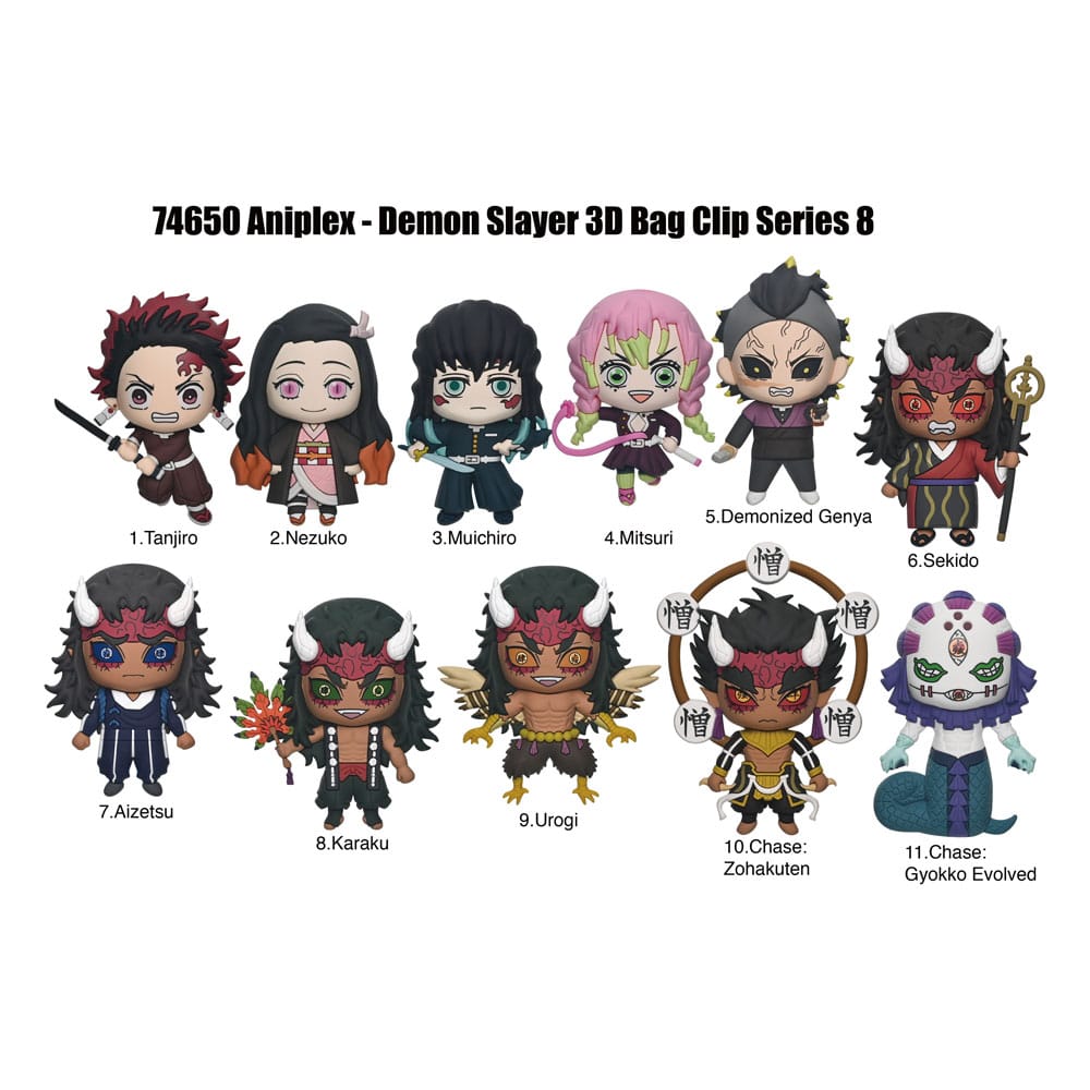 Demon Slayer sesong 3 3D Foam Bag Clips Series 8 Display (24)