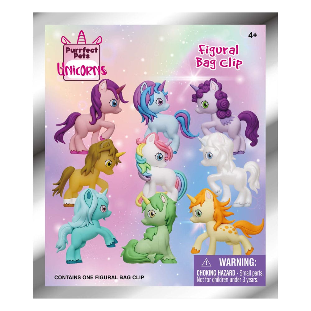 Unicorns 3D PVC Bag Clips Series 1 Display (24)