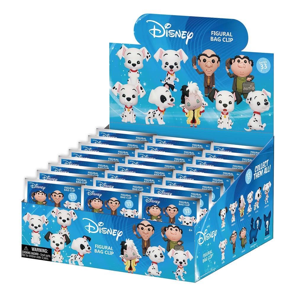 Disney 3D PVC Bag Clips 101 Dalmations Series 33 Display (24)