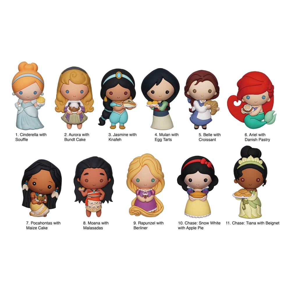 Disney 3D PVC Bag Clips Princess with Food Serie 44 Display (24)