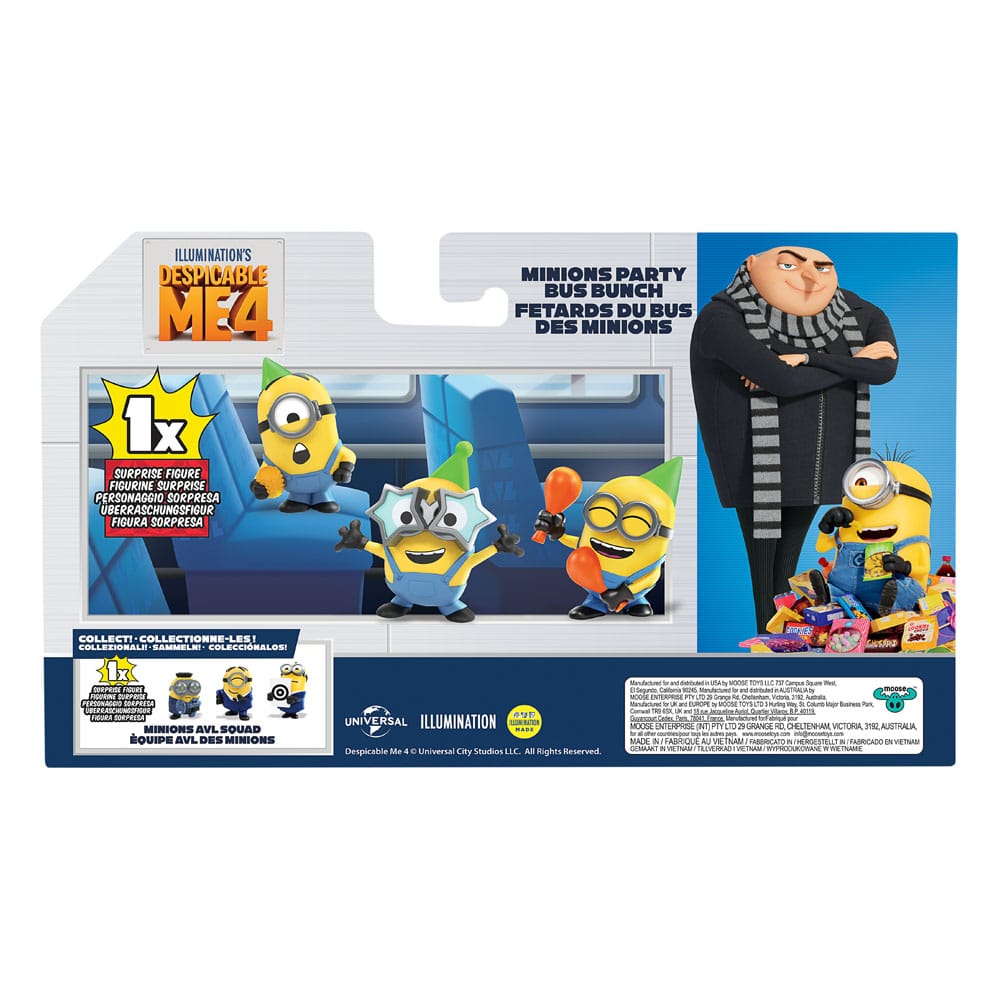 Despicable Me 4 Figure 4-Pack Party Bus 5 cm