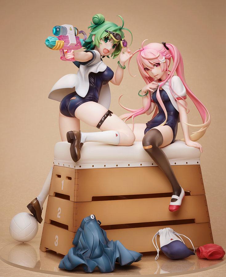 Poyoyon Rock Artwork Collection Estatua de PVC 1/5.5 Midori y Pink Sukumizu 28 cm