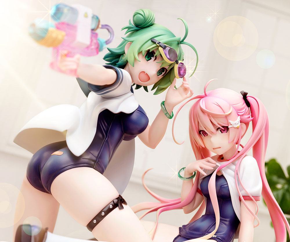 Poyoyon Rock Artwork Collection Estatua de PVC 1/5.5 Midori y Pink Sukumizu 28 cm