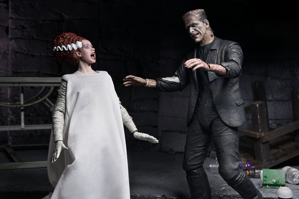 Universal Monsters Actionfiguren 2er-Pack Braut von Frankenstein 90. Jahrestag Das Monster und sein Gefährte 18 cm