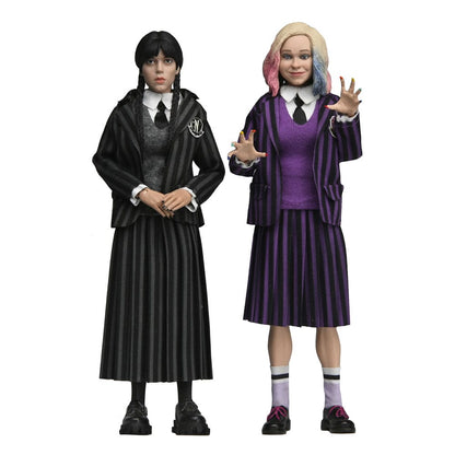 Pack de 2 figurines Wednesday Action Wednesday Addams (Nevermore Uniform) et Enid 20 cm