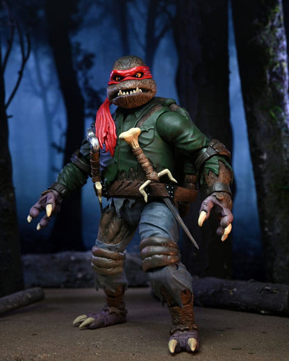 Universal Monsters x Teenage Mutant Ninja Turtles aksiyon figürü Wolfman olarak Ultimate Raphael 18 cm