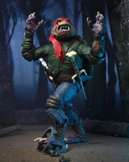 Universal Monsters x Teenage Mutant Ninja Turtles aksiyon figürü Wolfman olarak Ultimate Raphael 18 cm