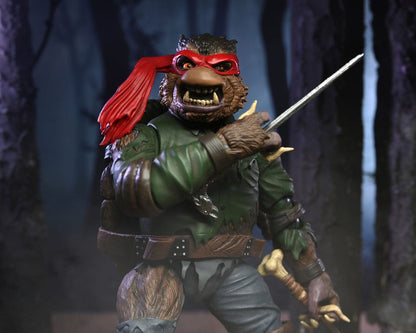 Universal Monsters x Teenage Mutant Ninja Turtles aksiyon figürü Wolfman olarak Ultimate Raphael 18 cm
