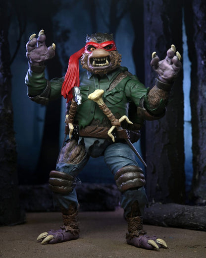 Universal Monsters x Teenage Mutant Ninja Turtles aksiyon figürü Wolfman olarak Ultimate Raphael 18 cm