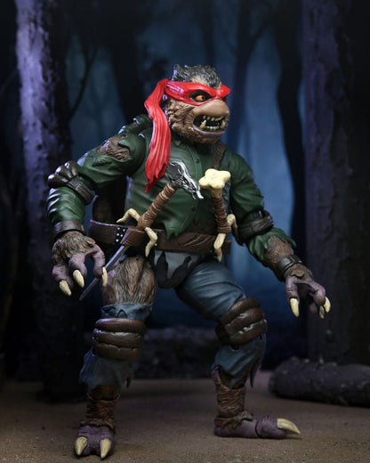 Universal Monsters x Teenage Mutant Ninja Turtles aksiyon figürü Wolfman olarak Ultimate Raphael 18 cm