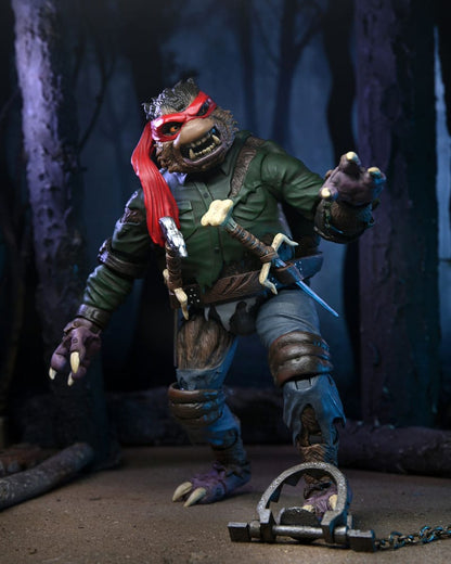 Universal Monsters x Teenage Mutant Ninja Turtles aksiyon figürü Wolfman olarak Ultimate Raphael 18 cm