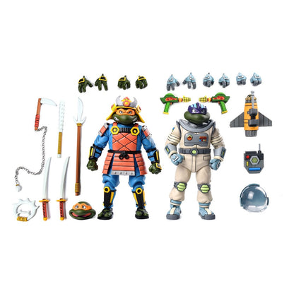 Teenage Mutant Ninja Turtles (Karikatür) Aksiyon Şekil 2 Paket Uzay Macerası ve Samurai Kaplumbağalar 18 cm