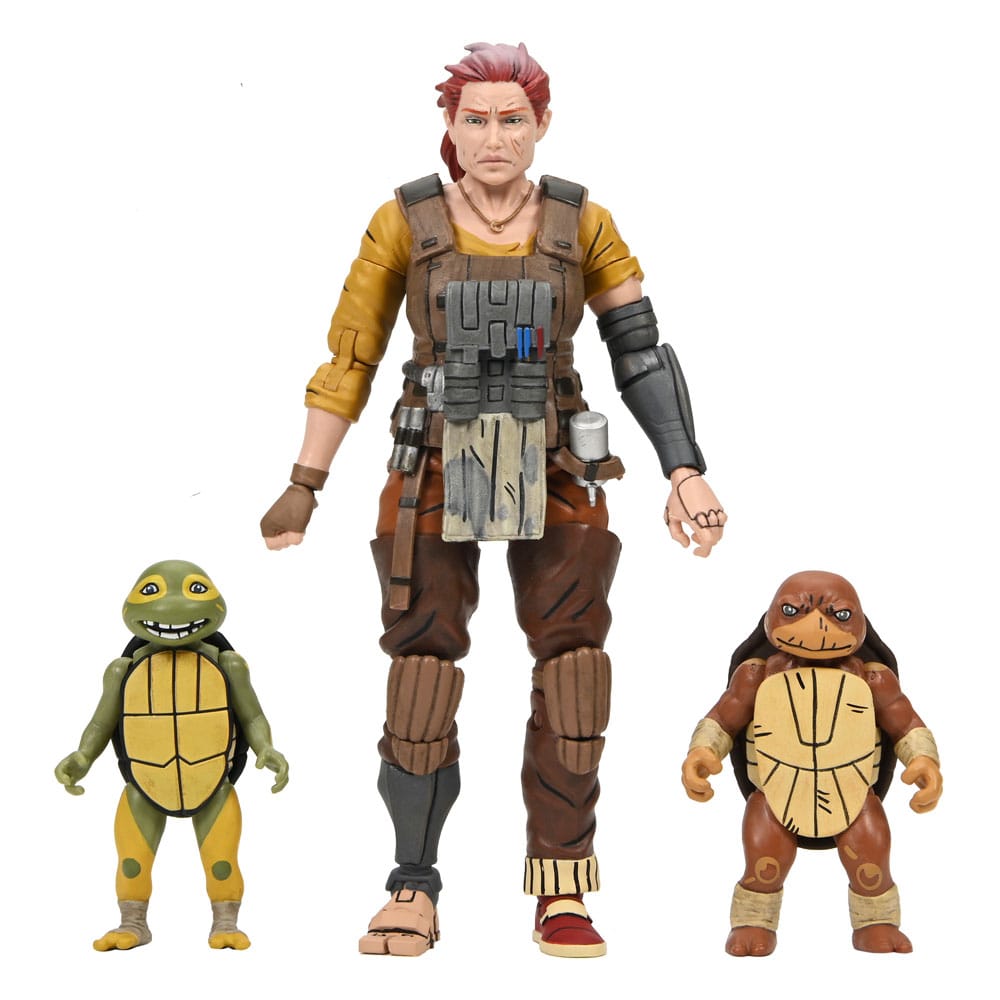 Figura de acción de Las Tortugas Ninja (The Last Ronin The Lost Years) Grammy April con Baby Yi y Moja 18 cm