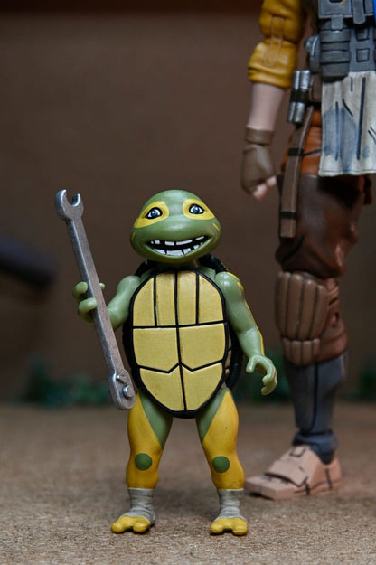 Figura de acción de Las Tortugas Ninja (The Last Ronin The Lost Years) Grammy April con Baby Yi y Moja 18 cm