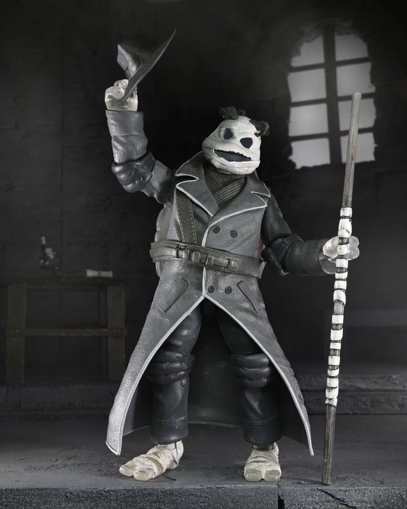 Evrensel Canavarlar X Teenage Mutant Ninja Turtles Aksiyon Figürleri 4 Pack Turtles Siyah Beyaz 18 cm