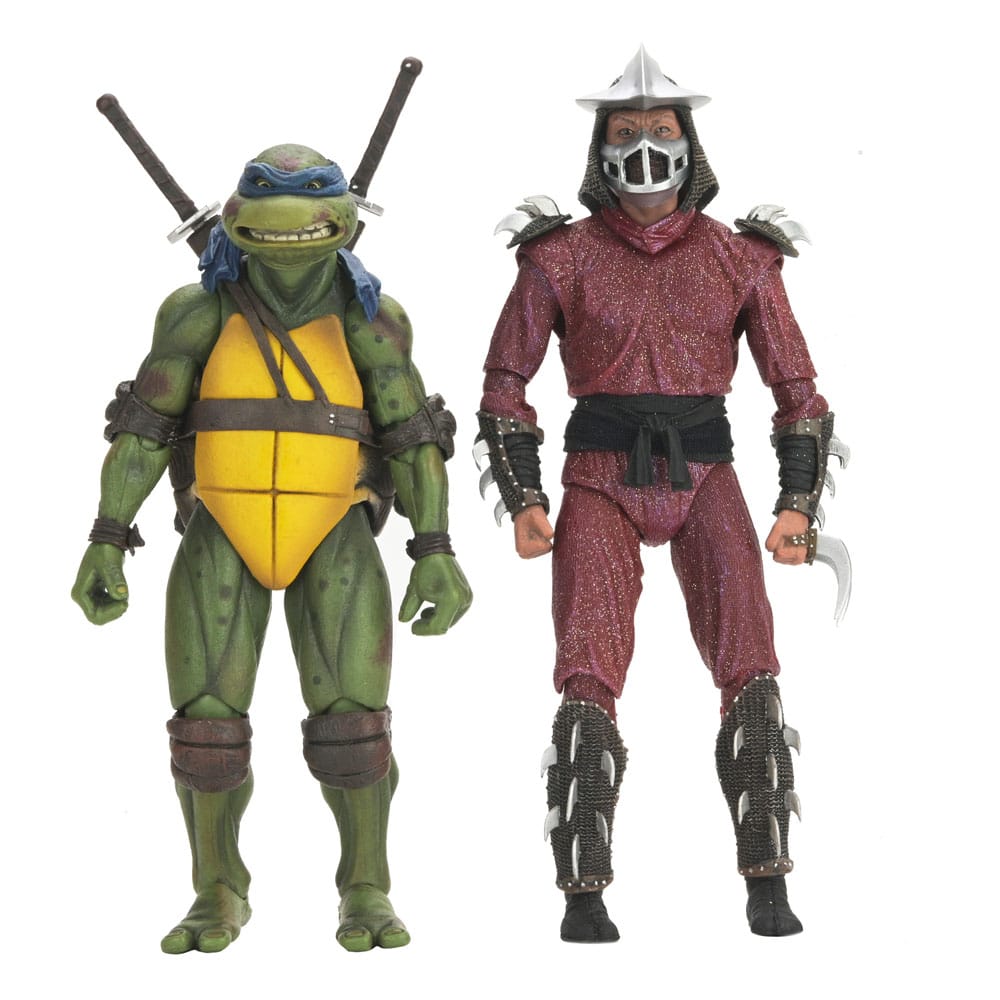 Teenage Mutant Ninja Turtles (film del 1990) Action Figure sul tetto Battle Shredder vs Leo 18 cm